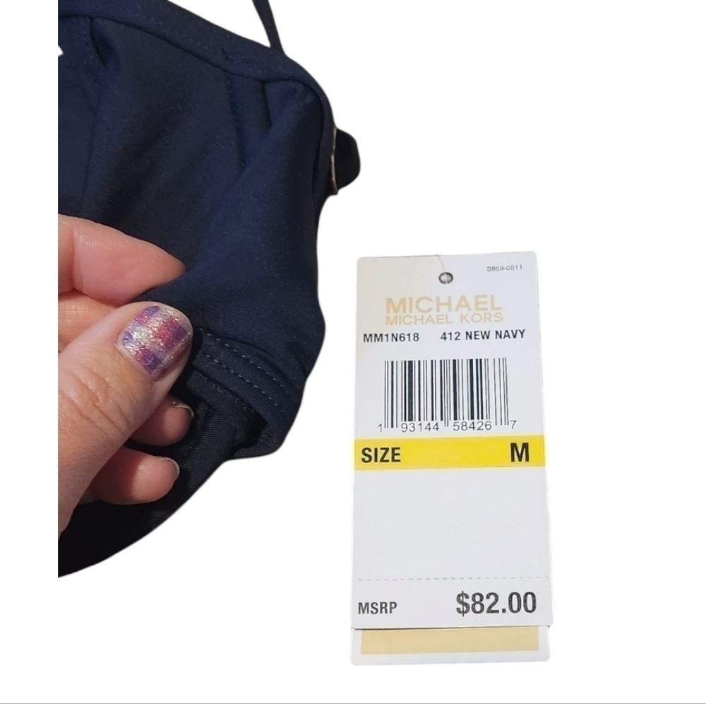Michael Kors NWT $82 Underwire Bikini Top Navy Blue, Medium & Large Available - Picture 12 of 14